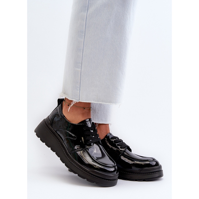 Damen-Lacklederschuhe, Naturleder, schwarzes Scadaria 2