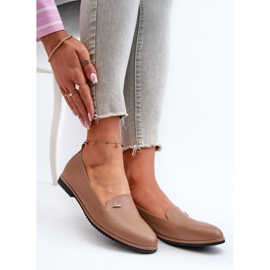 Flache Damenmokassins Braun Enzla 1