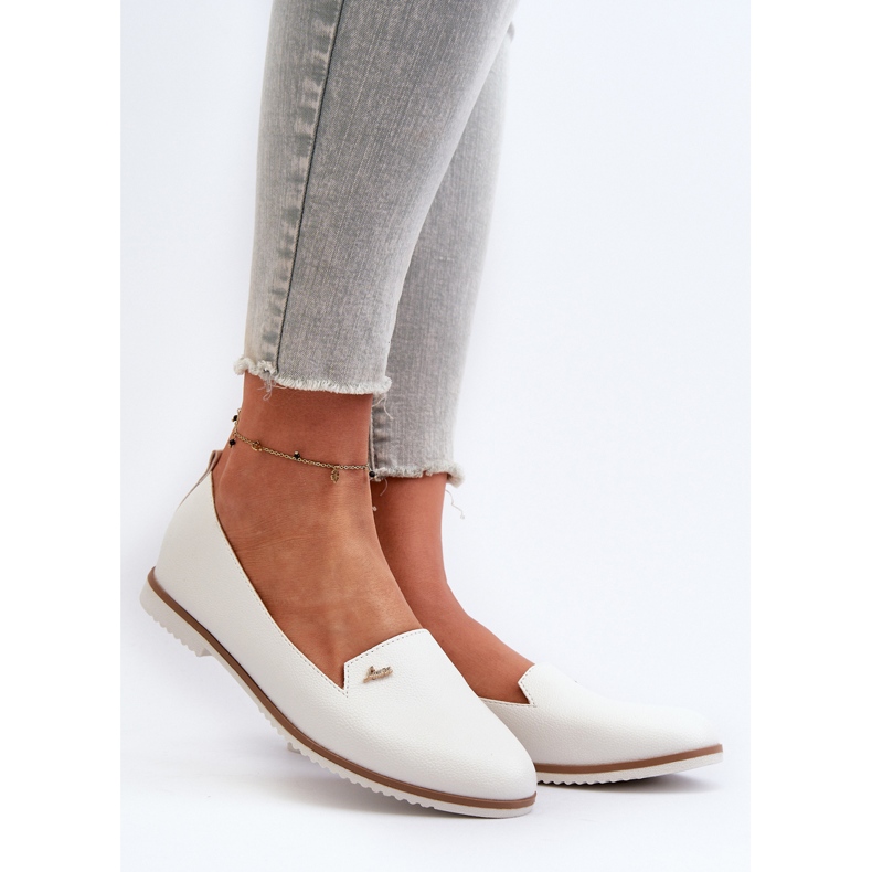 Flache Damenmokassins Weiß Enzla 2