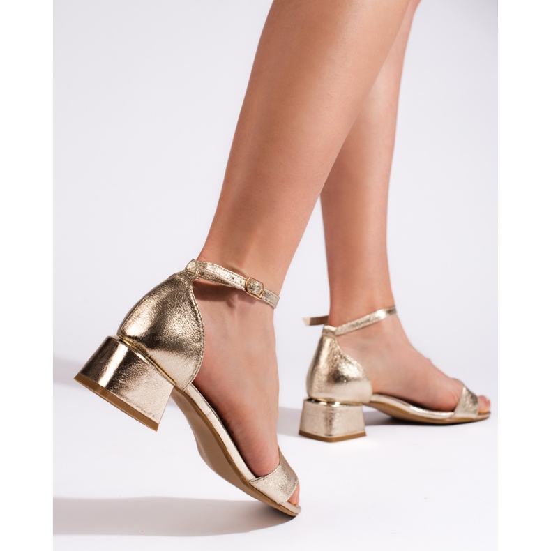 Goodin Goldene Damensandalen mit hohen Absätzen 2