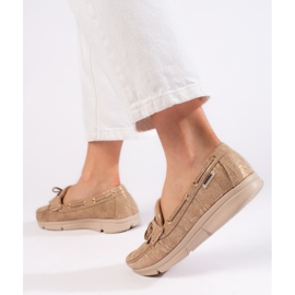Goodin Bequeme beige Damen-Loafer 3