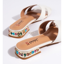 Weiße flache Damen-Flip-Flops 2