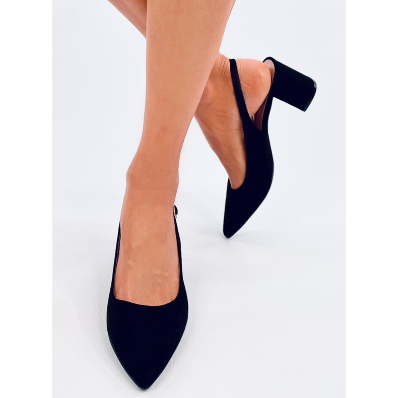 Soheil Schwarze Pumps mit offenem Absatz 2