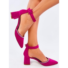 Bardini Fuchsia Pumps mit Knöchelriemen und hohen Absätzen rosa 2
