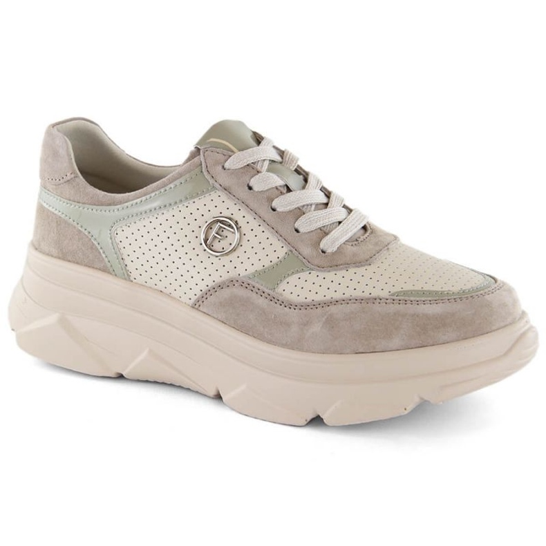 Filippo W PAW531B Leder-Sportschuhe, beige 1
