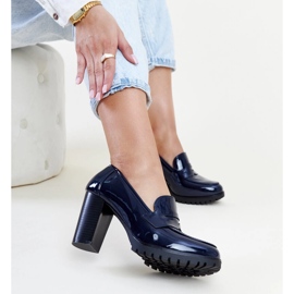 Marineblaue Lackpumps mit hohem Absatz von Licoletta 2