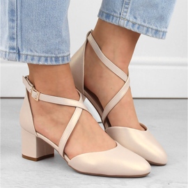 Perlbeige Riemchensandalen für Damen von Sergio Leone 1