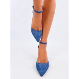 Pozzi Denim Blue Knöchelriemenpumps blau 1