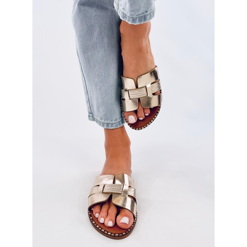 Elegante Dalmasi Gold Damen-Flip-Flops golden 1