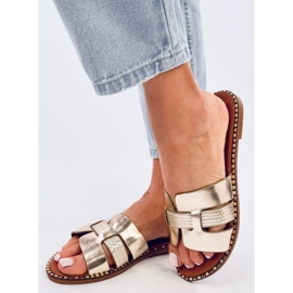 Elegante Dalmasi Gold Damen-Flip-Flops golden 2