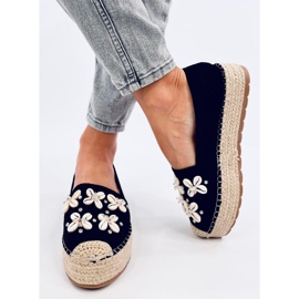 Elif Schwarze Espadrilles mit Muscheln 2