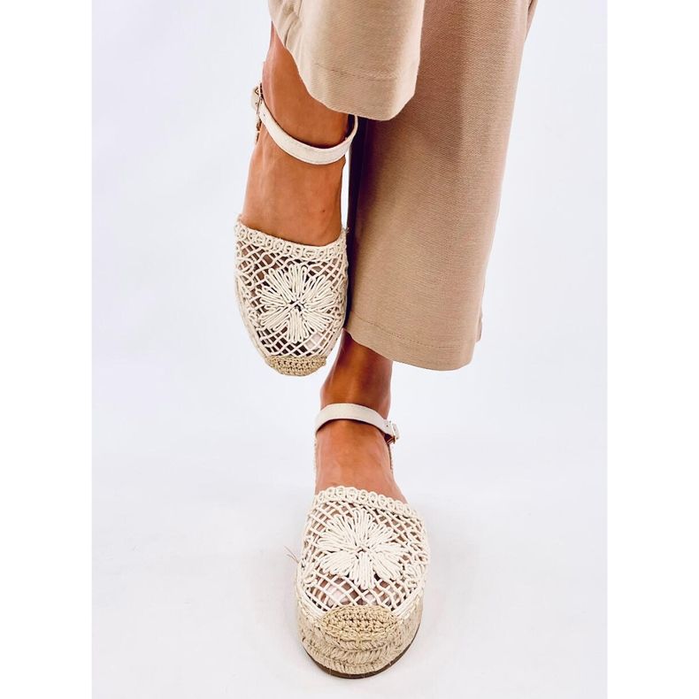 Premat Beige durchbrochene Espadrille-Sandalen 1