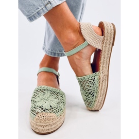Premat Green durchbrochene Espadrille-Sandalen grün 2