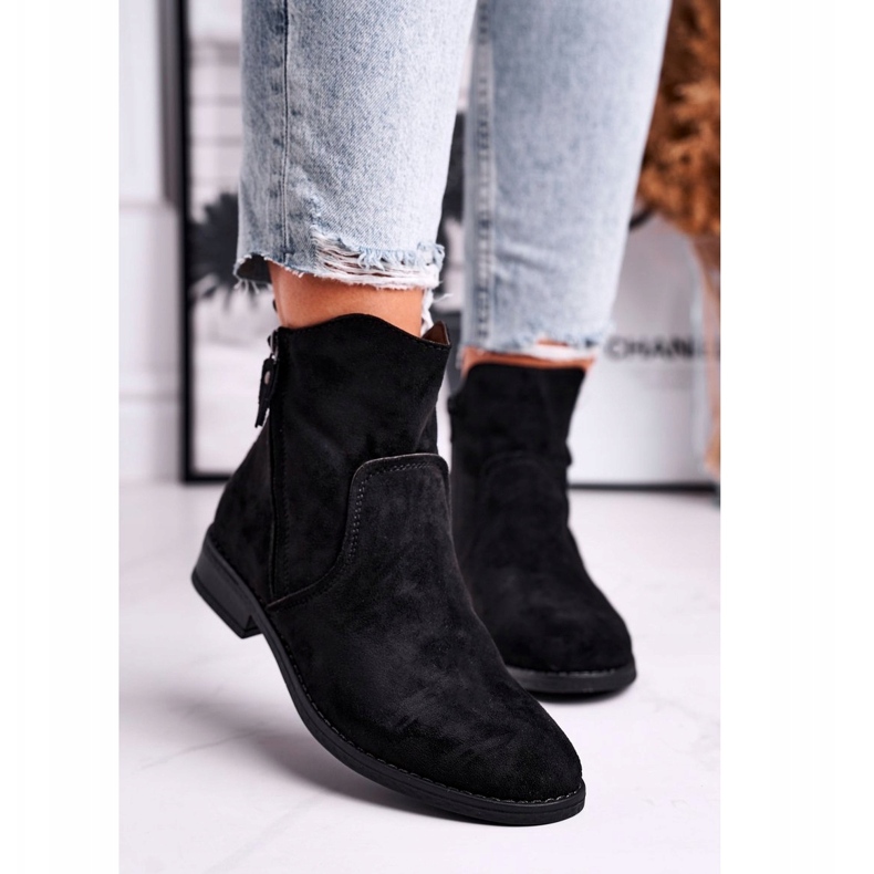 Evento Damen Cowboystiefel Flacher Absatz Schwarz Plemmi 1