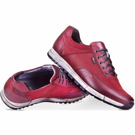 Kampol Herren Freizeitschuhe aus Leder 31/34 kastanienbraun rot 3