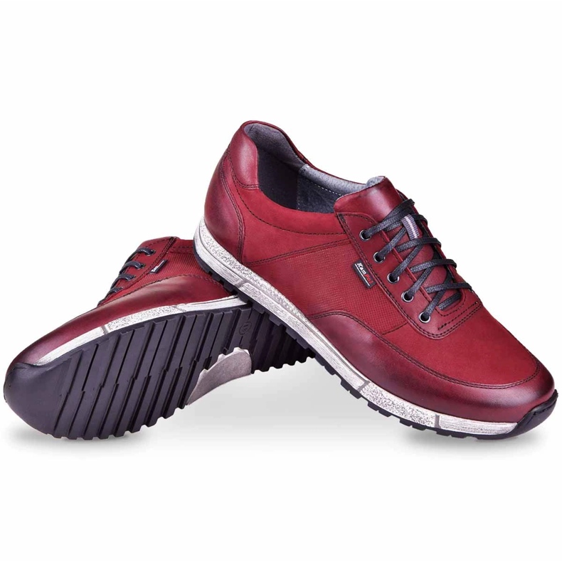 Kampol Herren Freizeitschuhe aus Leder 31/34 kastanienbraun rot 4
