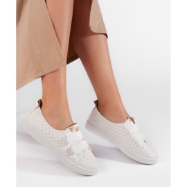Weiße Damen-Sneaker mit Klettverschluss 1