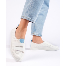 Weiße Damen-Sneaker mit Klettverschluss 1