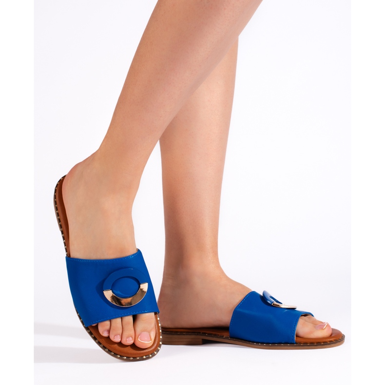 Blaue flache Damen-Flip-Flops 2