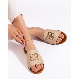 Stilvolle beige Damen-Flip-Flops 1