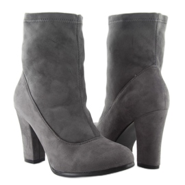 Klassische Stiefel High Heels fa141 Grau 1