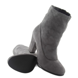 Klassische Stiefel High Heels fa141 Grau 2