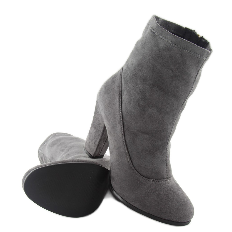 Klassische Stiefel High Heels fa141 Grau 2
