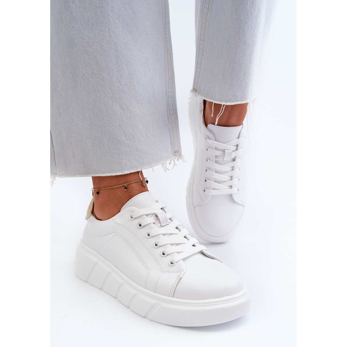 Women's Platform Leather Sneakers, White Danida | eBay