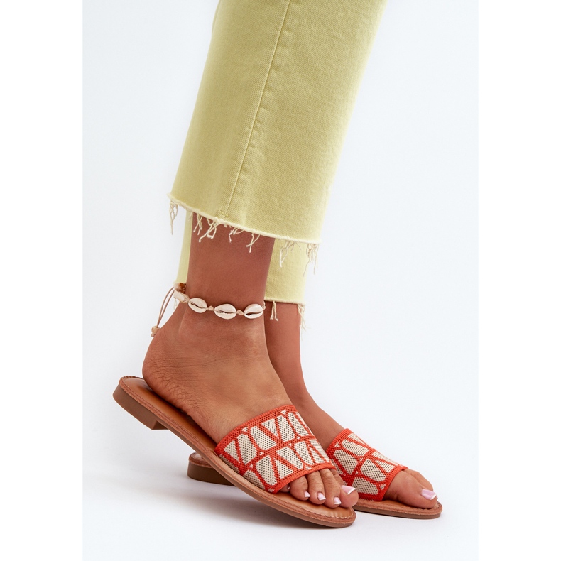 Flache Damen-Flip-Flops Orange Traivea 2