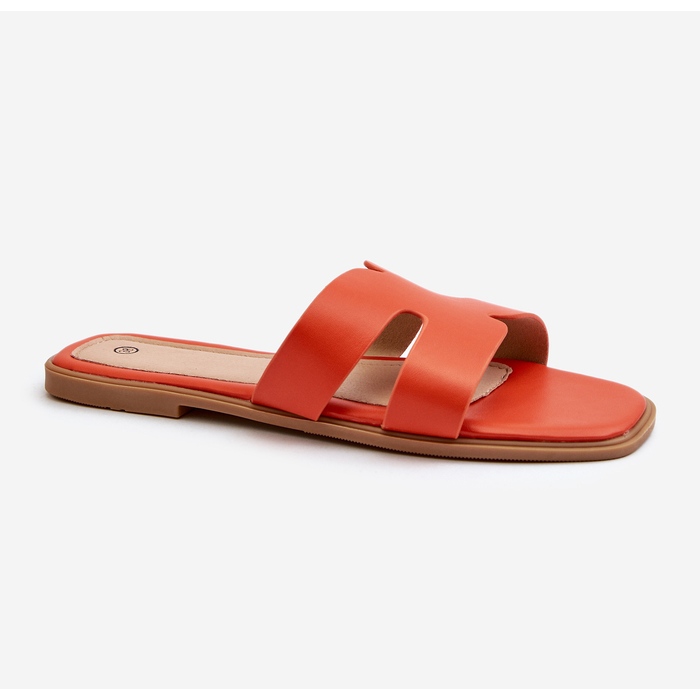 Flache Damen-Flip-Flops mit Ausschnitten Orange Fiviama 1
