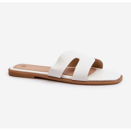 Flache Damen-Flip-Flops mit Ausschnitten in Weiß von Fiviama 1