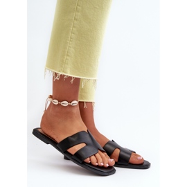 Flache Damen-Flip-Flops mit Ausschnitten in Schwarz von Fiviama 2