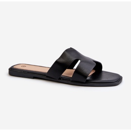 Flache Damen-Flip-Flops mit Ausschnitten in Schwarz von Fiviama 1