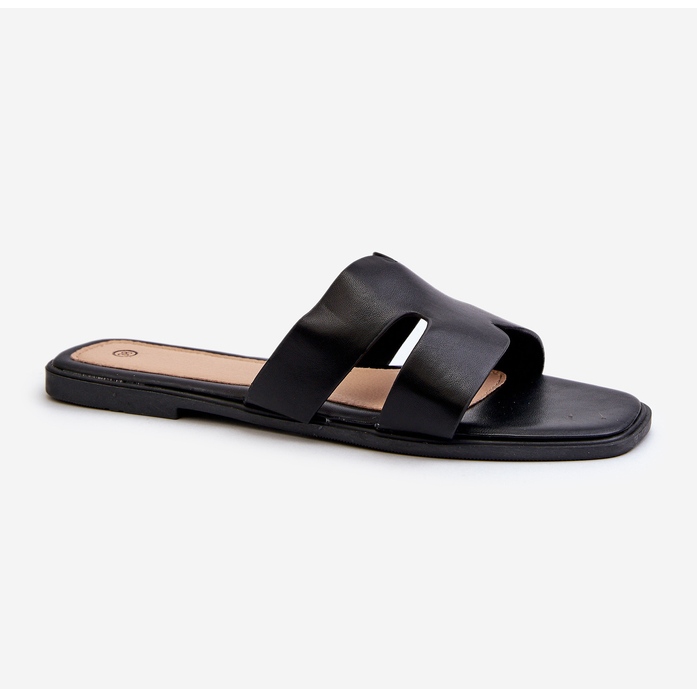Flache Damen-Flip-Flops mit Ausschnitten in Schwarz von Fiviama 1