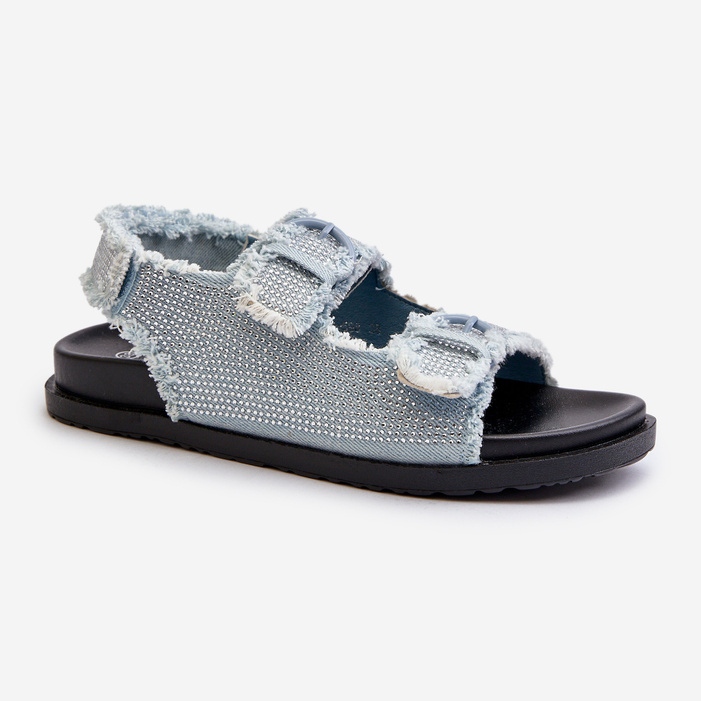 Verzierte Denim-Sandalen für Damen in Blau Irmale 2