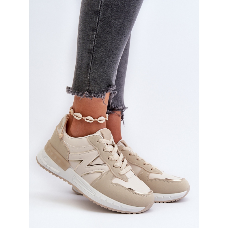 Beige Damen-Sneaker aus Öko-Leder Kaimans 2