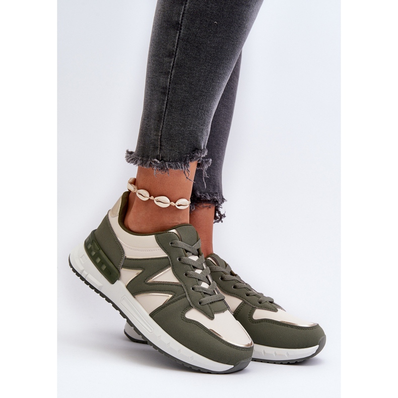 Damen-Sneaker aus Öko-Leder, grüne Kaimans 2