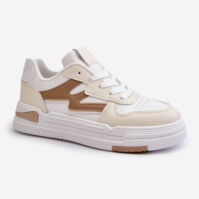 Damen-Plateau-Sneaker aus Öko-Leder, Beige Lynnette 1
