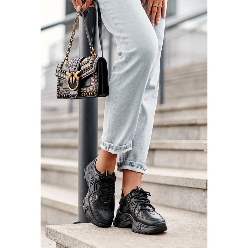 News Klobige Damen-Sportschuhe, Sneakers, Schwarz, Toderus 2