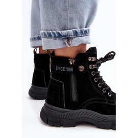 PS1 Jailina isolierte Trapper-Stiefeletten aus Wildleder für Damen schwarz 1