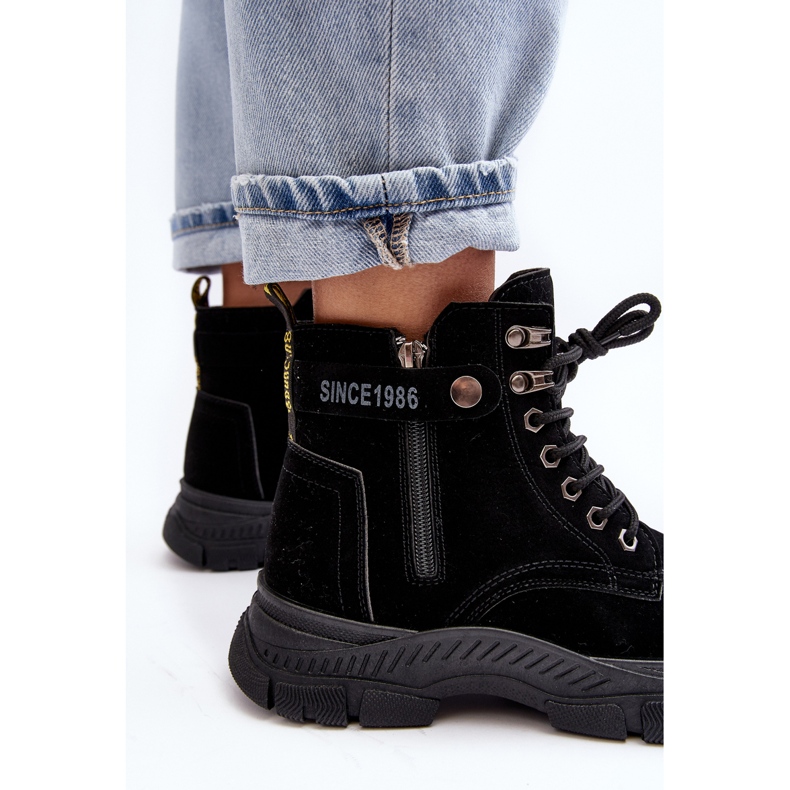 PS1 Jailina isolierte Trapper-Stiefeletten aus Wildleder für Damen schwarz 1