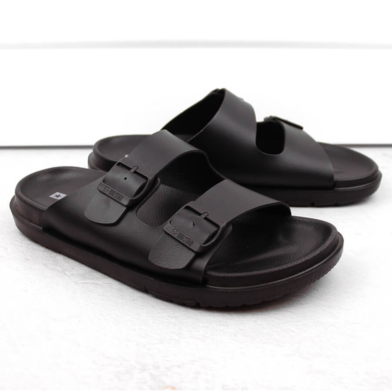 Herren-Flip-Flops aus Schaumstoff mit Schnallen, schwarz Big Star NN174597 1