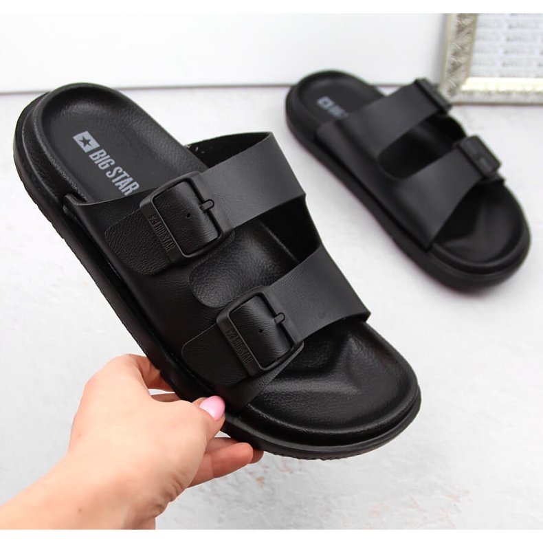 Damen-Flip-Flops aus Schaumstoff mit Schnallen, schwarz Big Star NN274A750 1