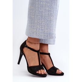 Vinceza Damen-Sandalen mit hohem Absatz aus Öko-Wildleder, schwarzes Obdaria 2