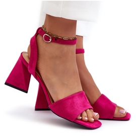 Vinceza Damen-Sandalen mit hohem Absatz aus Öko-Wildleder in Fuchsia Upttima rosa 11