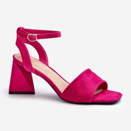 Vinceza Damen-Sandalen mit hohem Absatz aus Öko-Wildleder in Fuchsia Upttima rosa 3