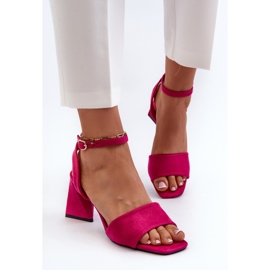 Vinceza Damen-Sandalen mit hohem Absatz aus Öko-Wildleder in Fuchsia Upttima rosa 6