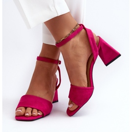 Vinceza Damen-Sandalen mit hohem Absatz aus Öko-Wildleder in Fuchsia Upttima rosa 8