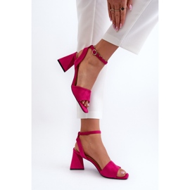Vinceza Damen-Sandalen mit hohem Absatz aus Öko-Wildleder in Fuchsia Upttima rosa 9