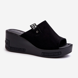 Vinceza Schwarze Vleni Wedge-Flip-Flops für Damen 1